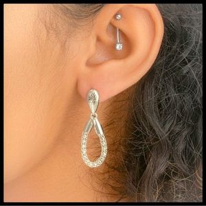 Sterling Forever Elisa Frontal Hoop Earrings